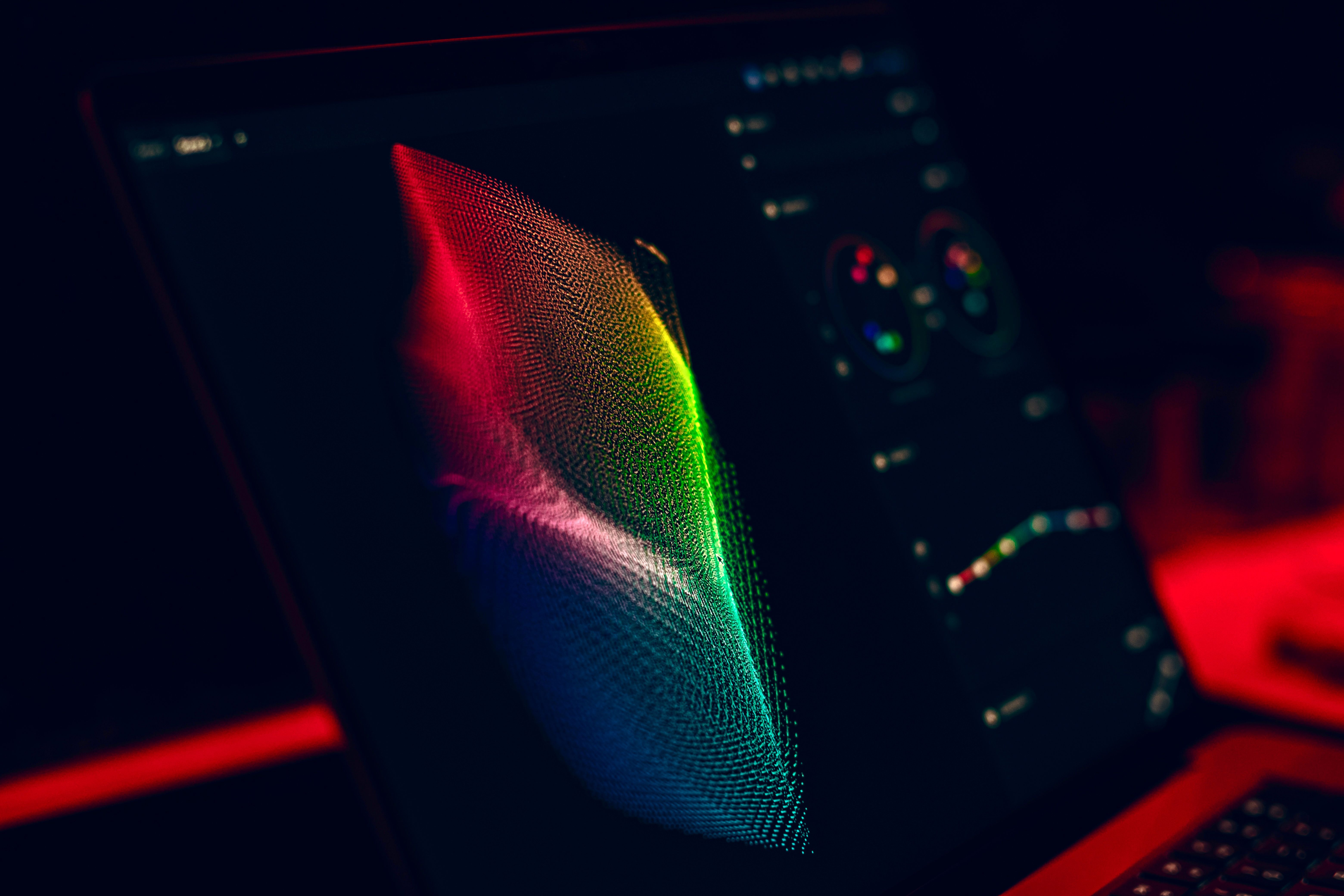 A dark workstation screen displaying a rendered analytical surface.